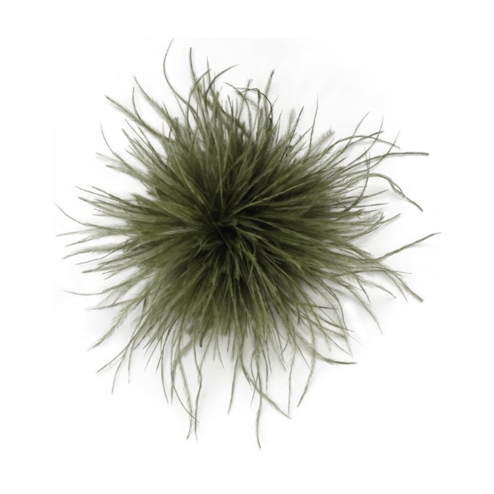 Oversized Green Feather Flower Brooch Pin for Wedding Party, Metal new